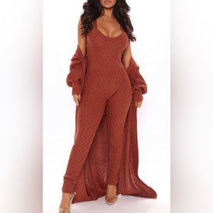 COMFY TWO PIECE JUMPSUIT + CARDIGAN